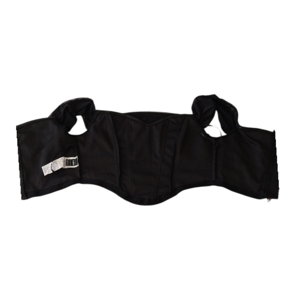 SHEIN Black Ruched Crop Top | Size M | Trendy & Chic - Picture 3 of 4